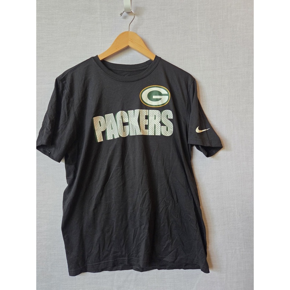 Nike Green Bay Packers NFL Dri-Fit The Nike Tee Shirt Size L Football NFL Black